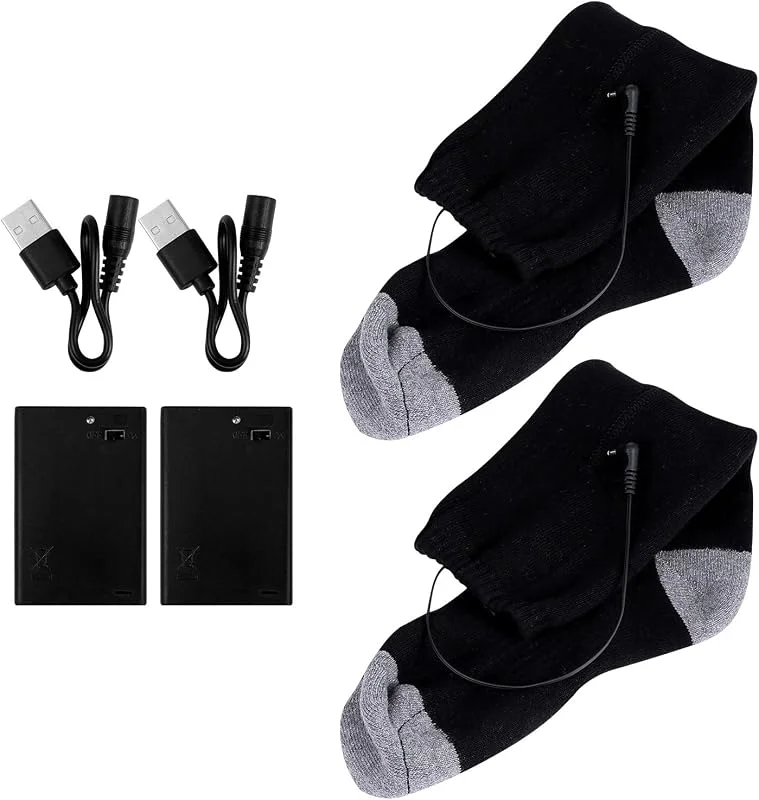 Beheizbare Socken Heizstrümpfe 1 Satz USB 50℃ Polyester Schwarz — Heizkleidung