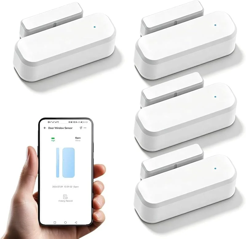 Smart Home Tür-, Fensterkontakt, 4 Stücke Tür- Und Fenstersensor, öffnen, Schließen Status Türalarm Schnell Installiert Für Smarten Heizkörperthermostat Haus, Garage (Weiß) — Heizung Warmepumpe