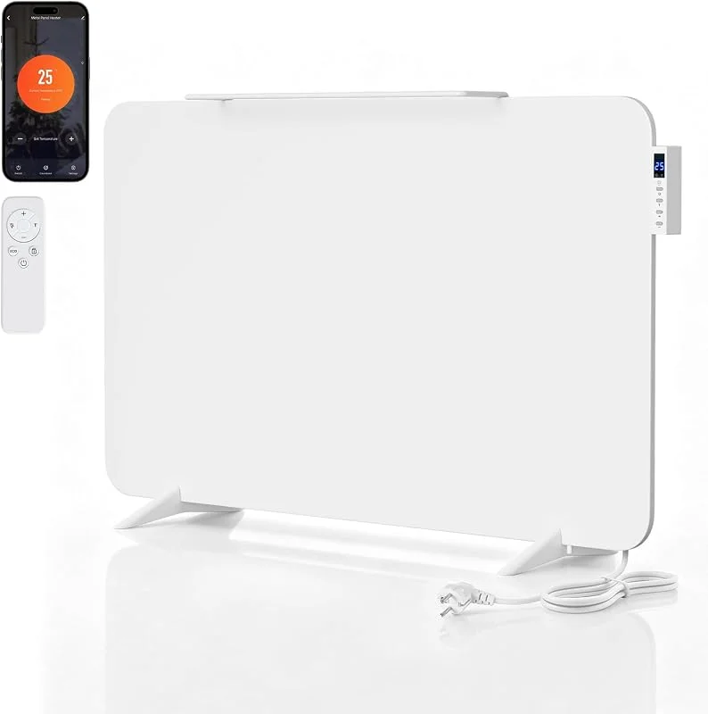 Infrarotheizung 450 W, Smart Thermostat, Handtuchhalter, Weiß — Heizung Warmepumpe