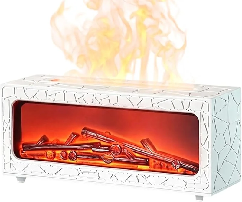 Kamin-Diffuser Realistische Flamme 250 ml Wassertank Duftmaschine mit Timer — Luftbefeuchter