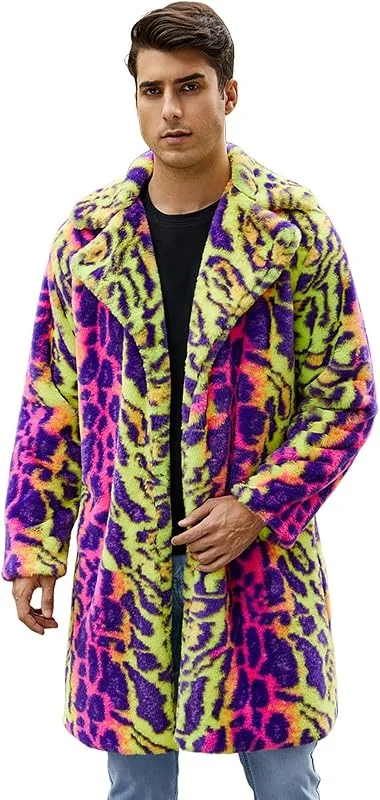 Générique Langer Herren-Mantel, Kunstleder, warm, Winter, elegant, für den Außenbereich, modische Fleecejacke — Heizkleidung