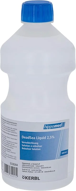 Kerbl 3228284 hippomed Tote-Meer-Salz Sole 2, 5%, für Pferde, geeignet für Ultraschall-Vernebler, Luftbefeuchtung und Atemwegsunterstützung für Pferde — Luftbefeuchter