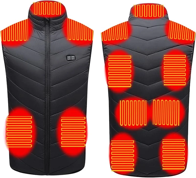 Battnot Heizweste Herren Damen, Beheizbare Weste Heizjacke Beheizte Weste Wärmeweste, Beheizbare Jacke 11 Heizzone 3 Einstellbar Temperatur Beheizte Weste für Outdoor Camping Skifahren（Ohne Akku） — Heizkleidung