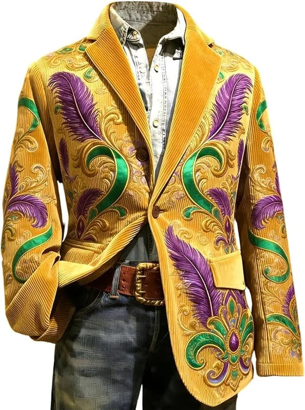 Générique Herren Cordjacke mit Aufdruck, schmale Passform, elegantes Stück, ideal für eine Hochzeit oder jede Feier, optimaler Komfort, Saison für Saison — Heizkleidung