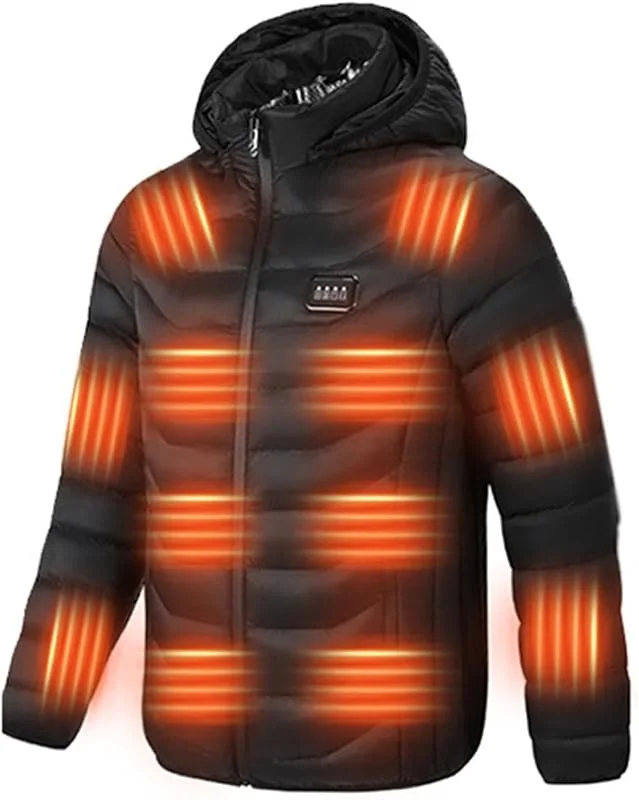 SEIWEI M Elektrisch Beheizte Weste, Waschbar Wiederaufladbar Beheizte Weste Winter Bodywarmer Jacke, Beheizter Gilet Mantel für Outdoor Aktivitäten (ohne Powerbank) — Heizkleidung