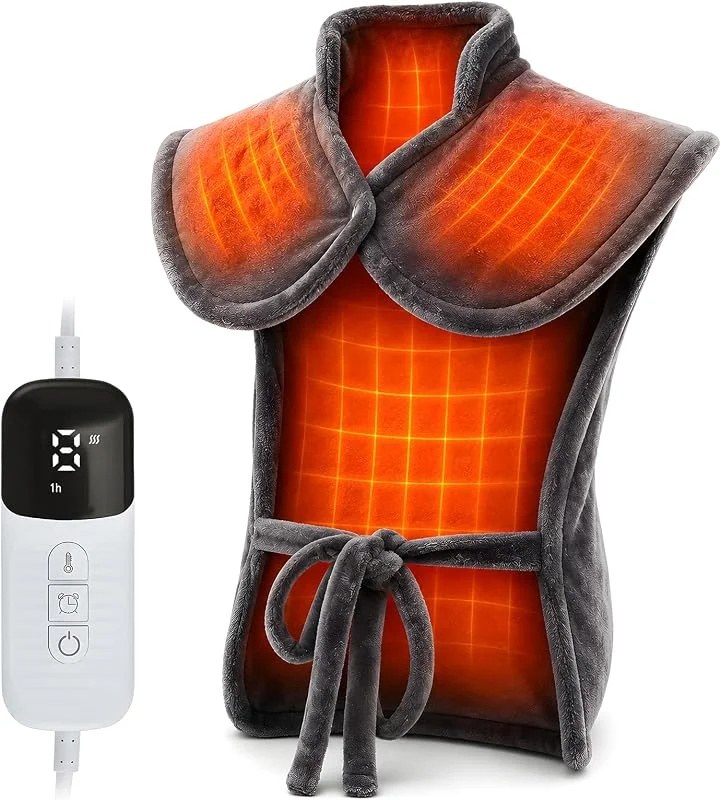 Heizkissen Rücken Schulter Nacken 58x64 cm 120W 9 Stufen LCD — Heizung Warmepumpe