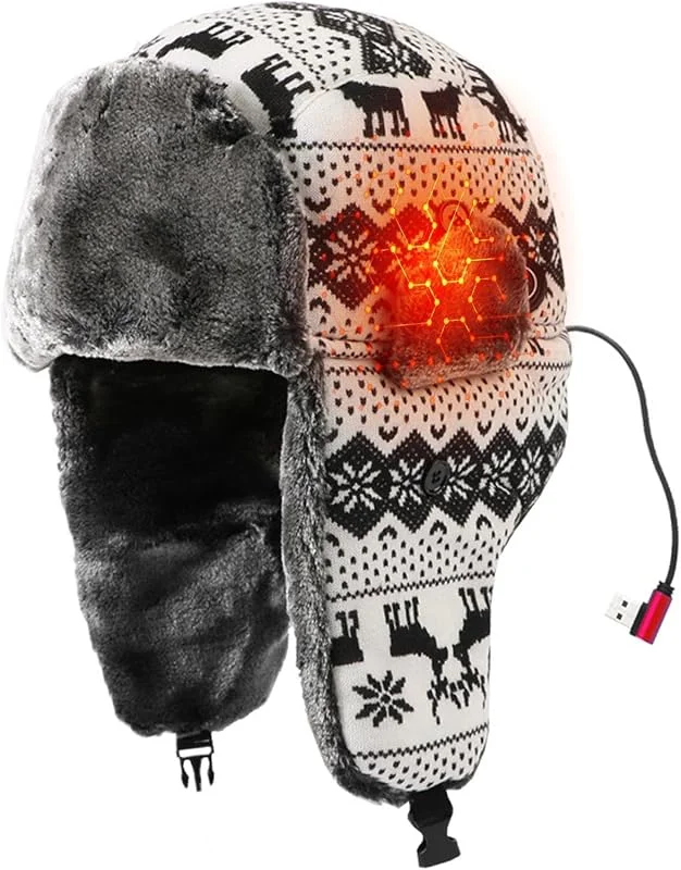 USB-beheizte Ushanka-Mütze Plug-In DREI-Stufen Plüsch — Heizkleidung