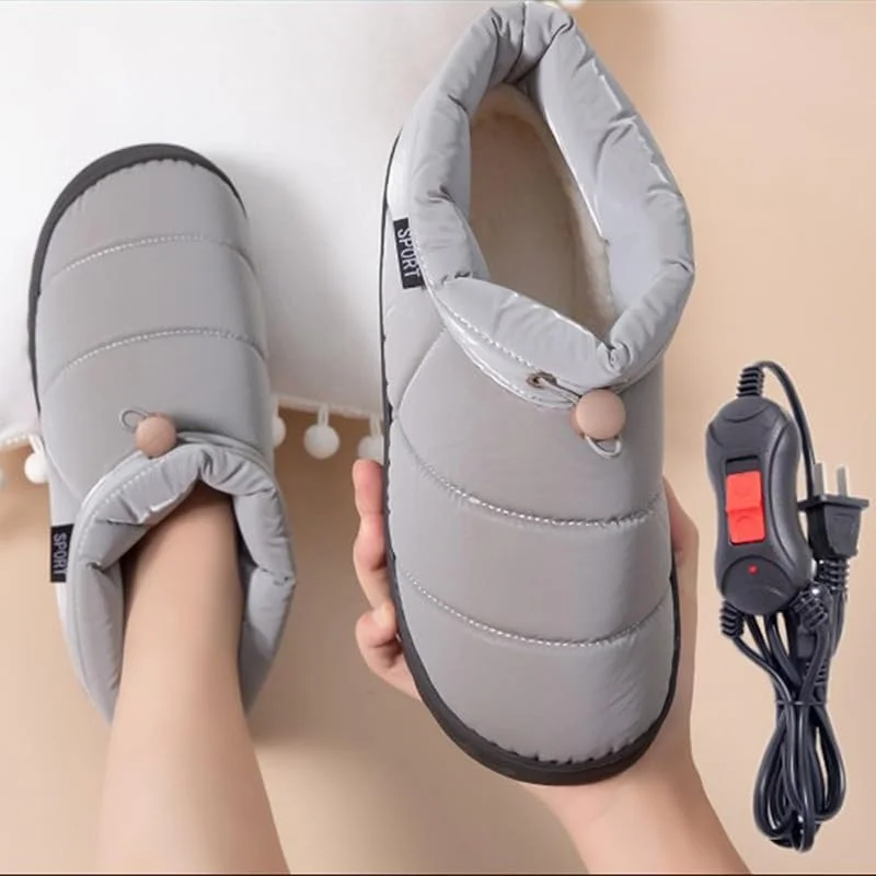 Warme Stiefel für Damen, beheizte Einlegesohlen, Fußwärmer, Hausschuhe, Herrenfüße, Plug-in, schnelle Erwärmung, zwei Stufen, intelligente Temperatur, Gray 29 (40 42) — Heizkleidung