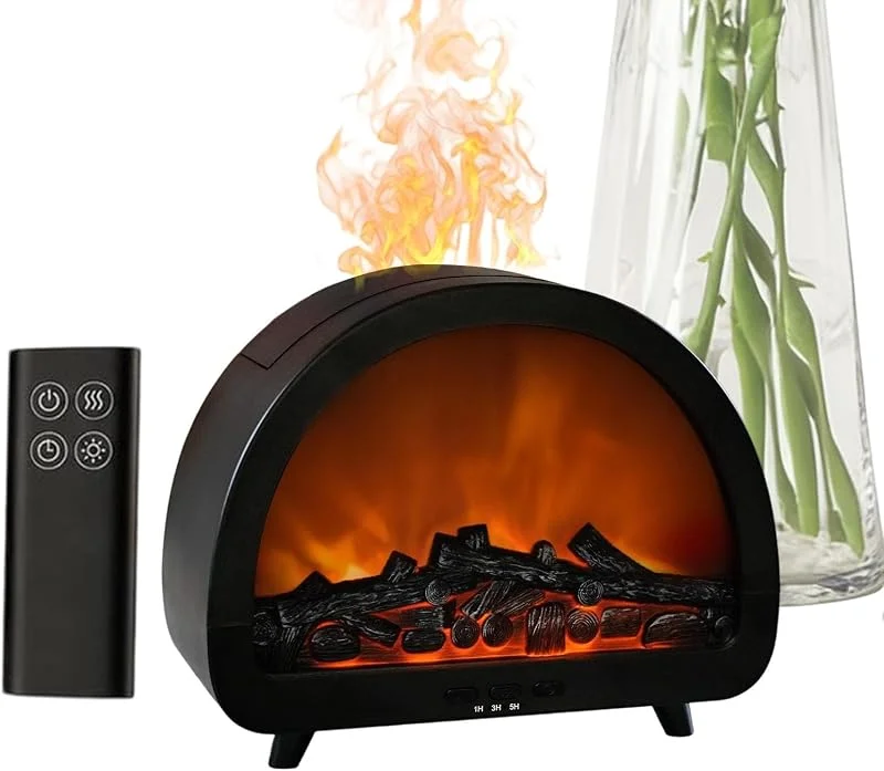 Kamin-Diffusor, Auto-Off-Luftbefeuchter mit 12-farbiger Flamme