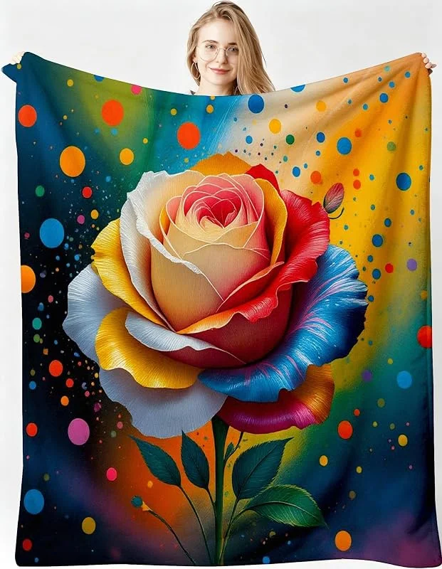 Kuscheldecke XXL 220x240 cm Farbrose für Sofa, Doppelbett-B8 — Heizung Warmepumpe