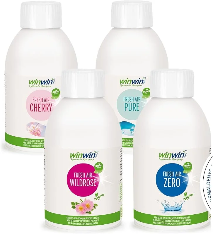winwinCLEAN® 4 x 250ml Veganes Raumluftdeo I Luftreinigungs-Konzentrat — Luftbefeuchter
