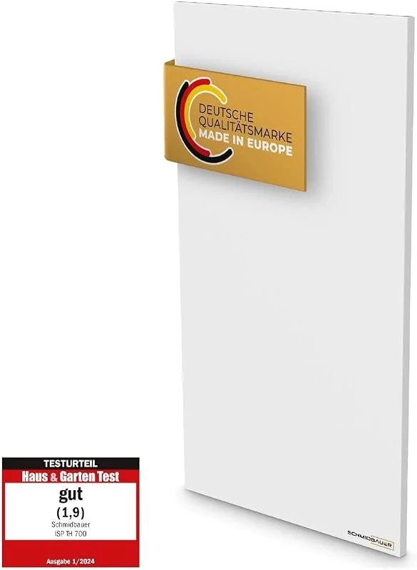 SCHMIDBAUER® Hybrid Pro - das Beste aus beiden Heiztechniken - effiziente Infrarotheizung kombiniert mit bewährter Raumluft-Konvektion - integr. Thermostat - V1400 Watt - Zubehör erhältlich — Heizung Warmepumpe