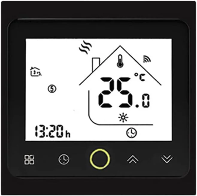 WLAN-Thermostat für elektrische Fußbodenheizung, LCD-Touchscreen, Temperaturregler mit Alexa, für elektrische Heizung, Schwarz — Heizung Warmepumpe