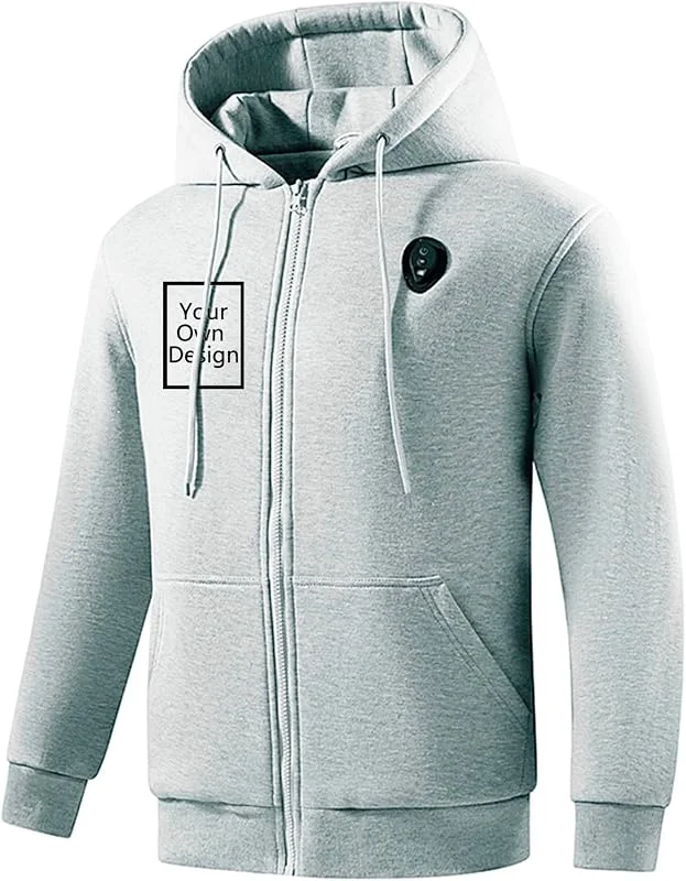 UHouse Beheizbare Sweatjacke Herren Winter Heizjacke mit 5 Heizzonen USB Beheizbarer Hoodie mit LED Elektrische Beheizte Jacke Männer Wärme Winterjacke Große Größen Kapuzenjacke M-5XL — Heizkleidung