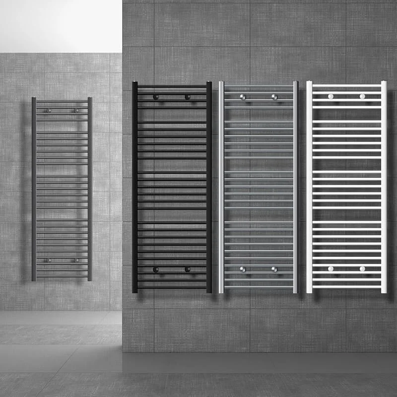 LuxeBath Elektrischer Badheizkörper Sahara 400x1500 mm Weiß gerade Seitenanschluss & Heizstab 1200W mit Thermostat & Digitalanzeige, Handtuchheizkörper mit Heizpatrone, Handtuchwärmer Handtuchtrockner — Heizung Warmepumpe