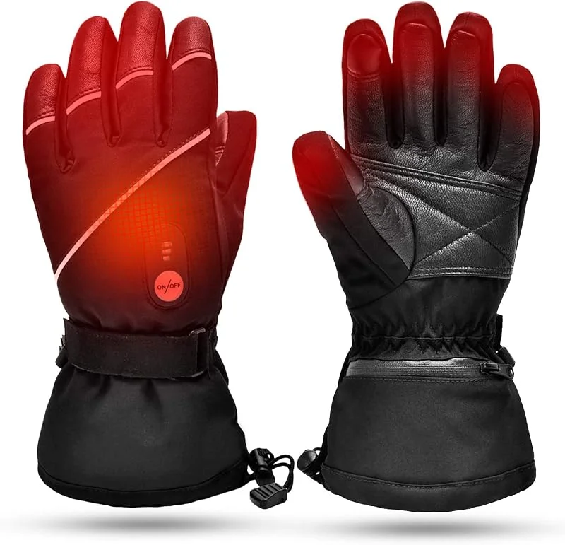 SNOW DEER Beheizte Handschuhe, batteriebetrieben, wiederaufladbar, elektrisch, für Männer und Frauen, Handwärmer mit wiederaufladbarem Akku, 7, 4 V, 2200 mAh, für Skifahren, Fahrrad, Motorrad — Heizkleidung